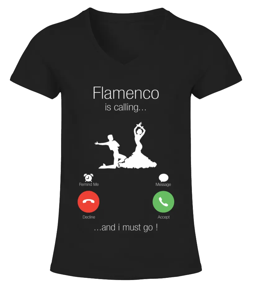 FLAMENCO  BLOOD RUNS THROUGH MY VEINS CAMISETA CUELLO PICO MUJER