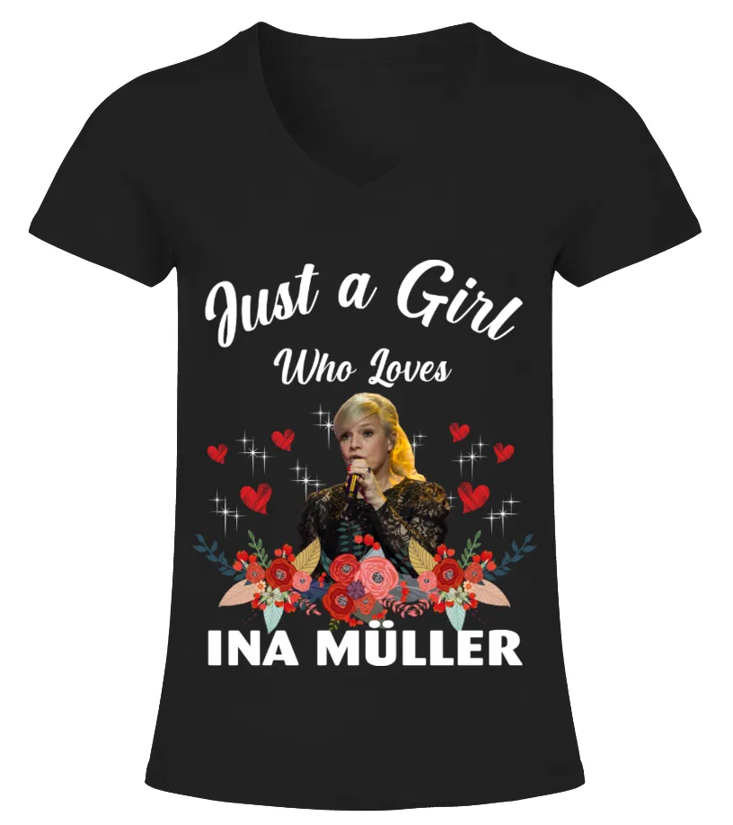 GIRL WHO LOVES INA MULLER Camiseta cuello pico Mujer