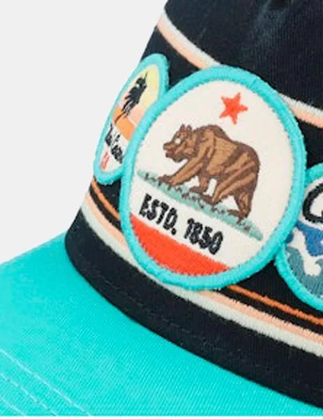 GORRA AMERICAN NEEDLE CALIFORNIA DOMINO   BLACK/SEAFOM