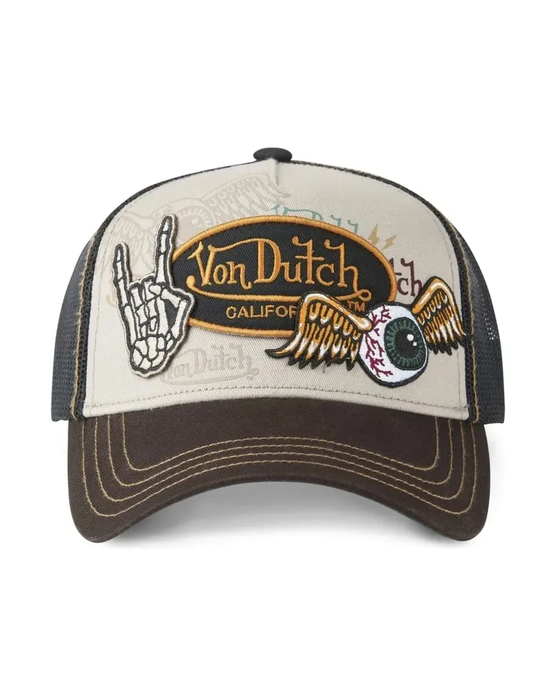 GORRA VON DUTCH MARRON/GRIS PATCHES03 TRUCKER CAP