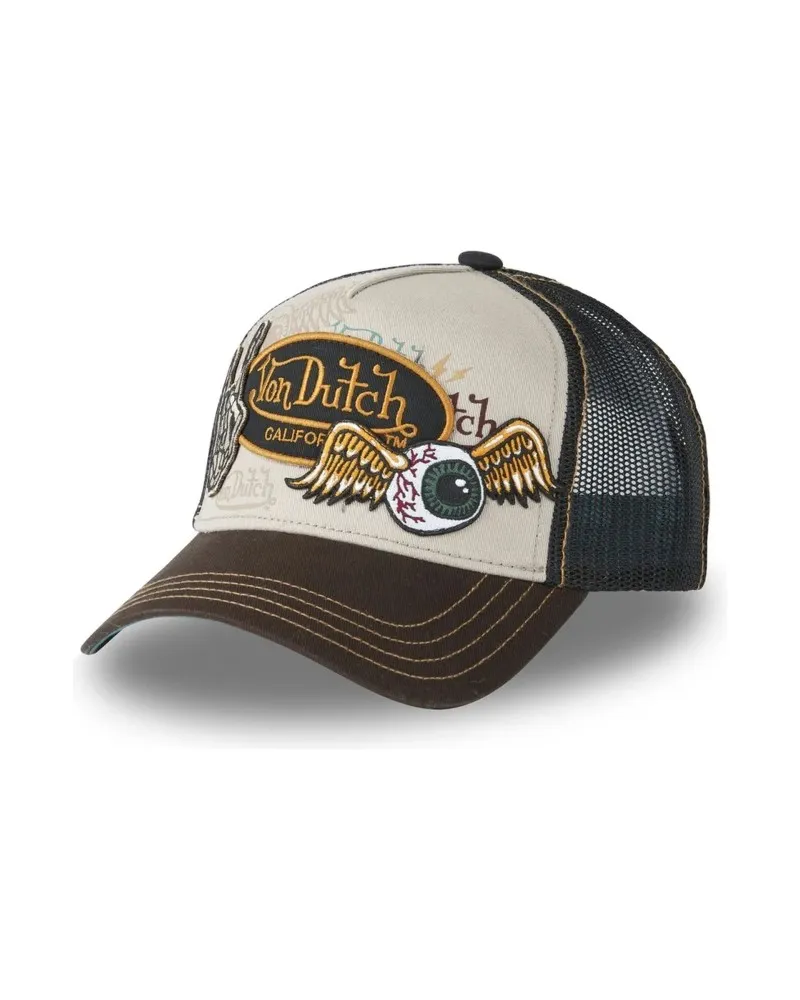 GORRA VON DUTCH MARRON/GRIS PATCHES03 TRUCKER CAP