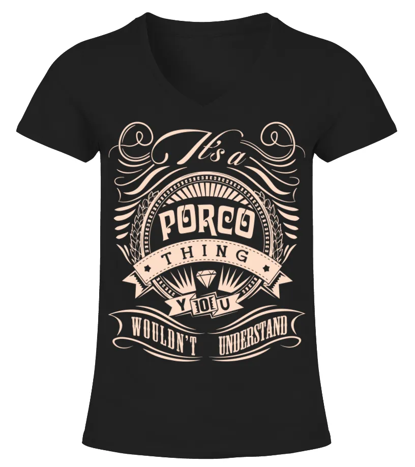 IT'S A PORCO THING  NAME CAMISETA CUELLO PICO MUJER