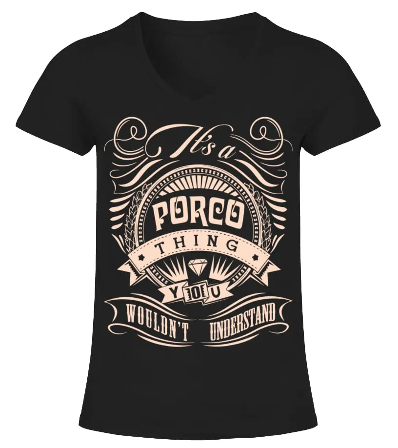 IT'S A PORCO THING  NAME CAMISETA CUELLO PICO MUJER