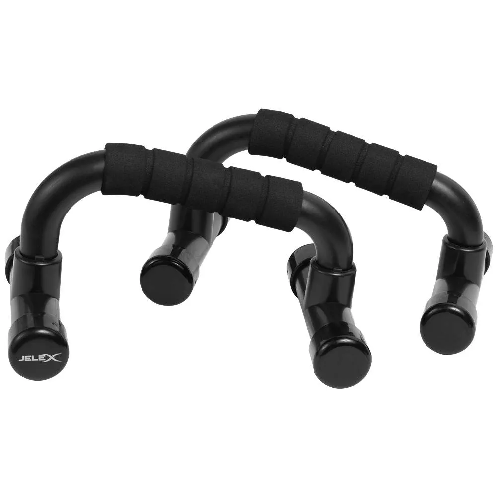 JELEX Workout Trio 3 en 1 Agarres para flexiones, cuerda para saltar y rueda abdominal