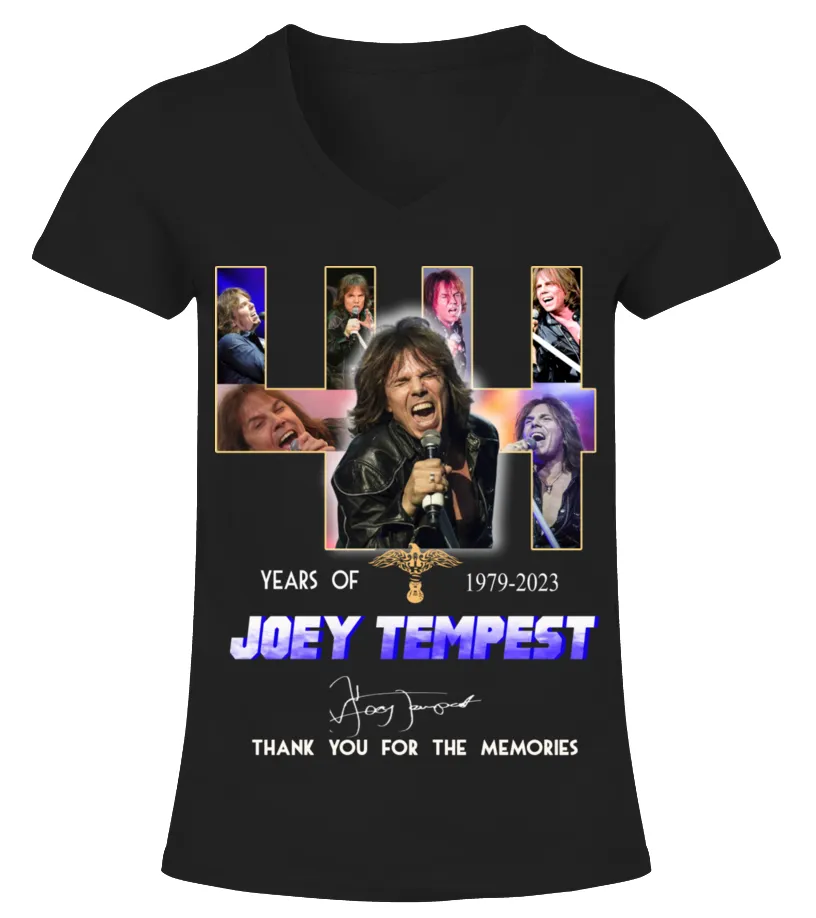 JOEY TEMPEST 44 YEARS OF 19792023 CAMISETA CUELLO PICO MUJER