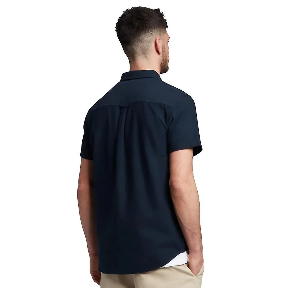 Lyle & Scott para hombre | Sw1800v Camisa de manga corta con textura flameada de algodón