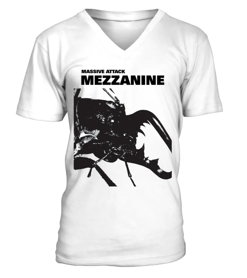 M500383WT. MASSIVE ATTACK, 'MEZZANINE' CAMISETA CUELLO EN V UNISEX