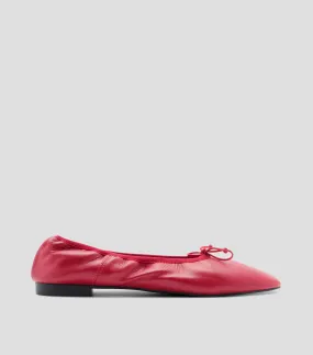 Mango Flats de piel con lazo Mujer