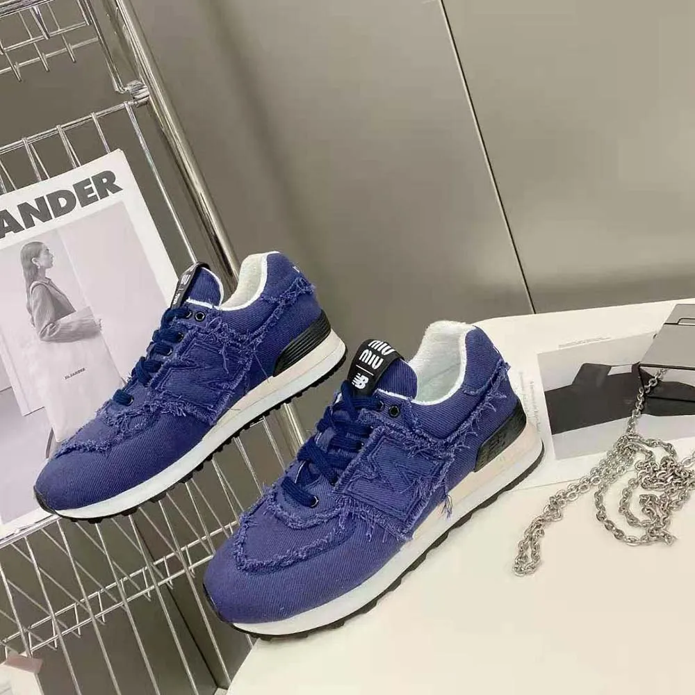 MIU MIU MUJER NEW BALANCE 574 X MIU MIU ZAPATILLAS DENIMAZUL MARINO