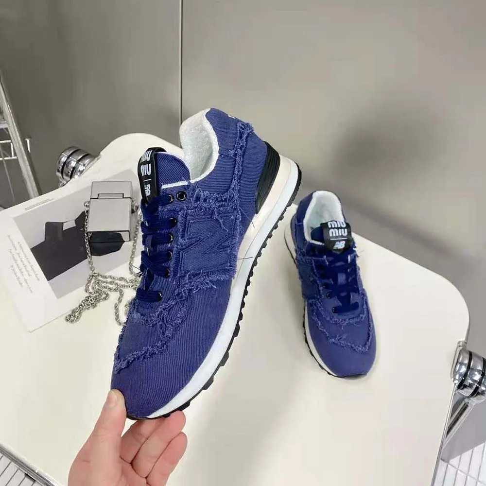 MIU MIU MUJER NEW BALANCE 574 X MIU MIU ZAPATILLAS DENIMAZUL MARINO
