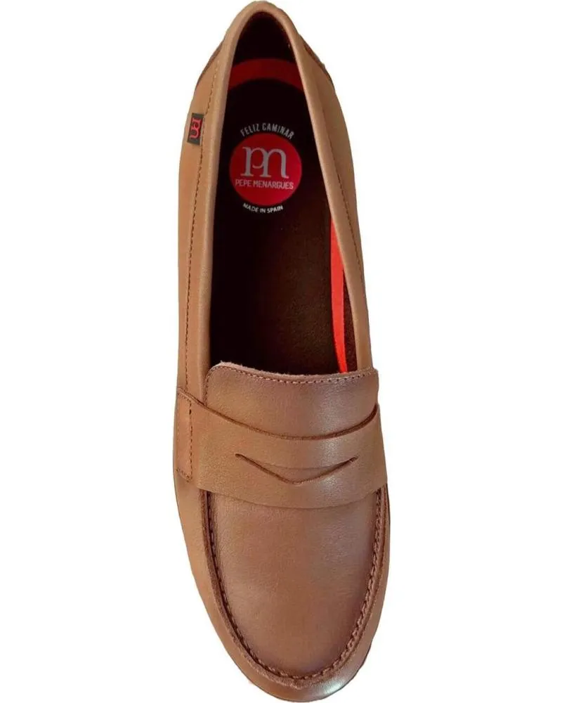 Mocasines de Mujer PEPE MENARGUES MUJER MOCASINES PLANOS 21101 VACUNO TAUPE MORADO