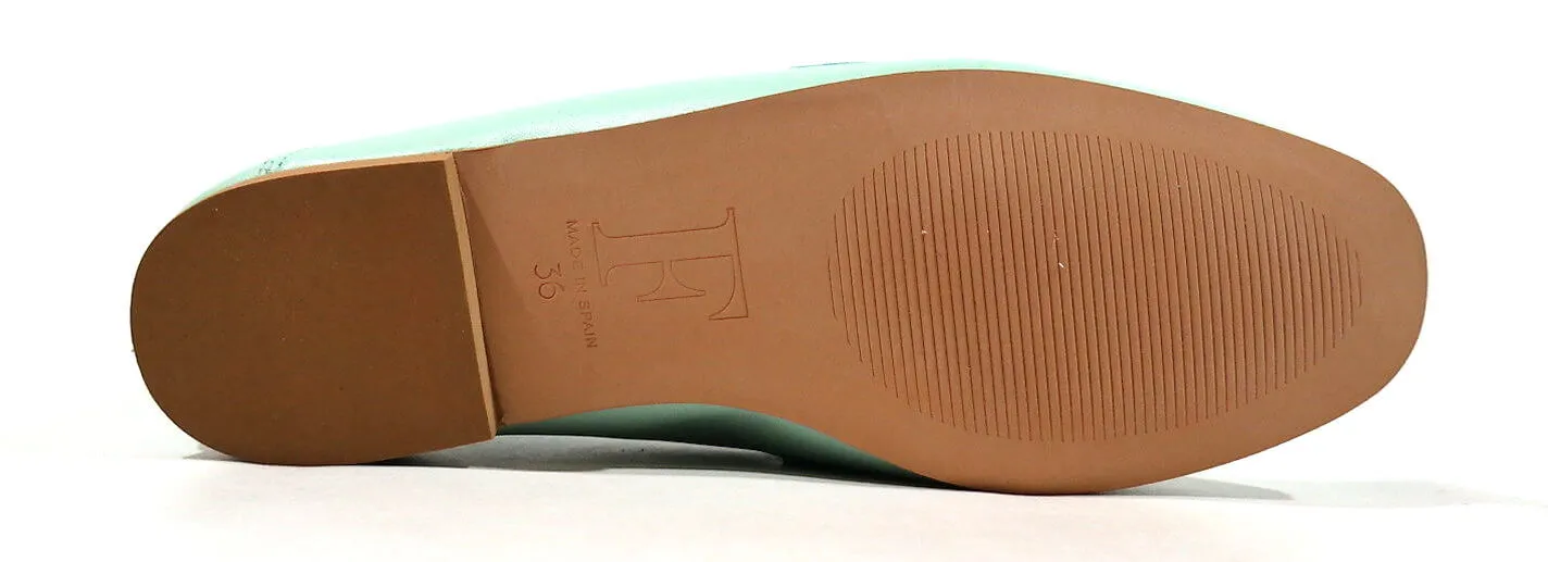 Mocasines de piel con adorno de pasta al tono para mujer