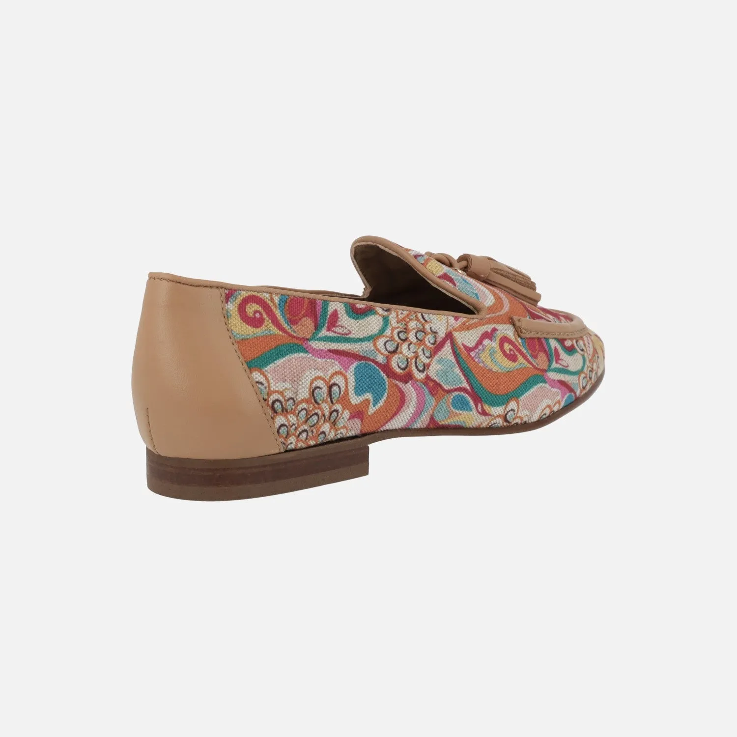 Mocasines de piel y tejido estampado multicolor Etosha
