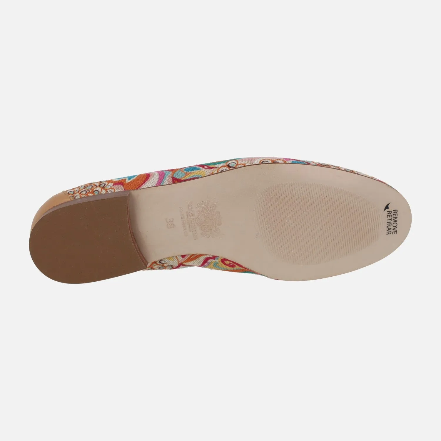 Mocasines de piel y tejido estampado multicolor Etosha