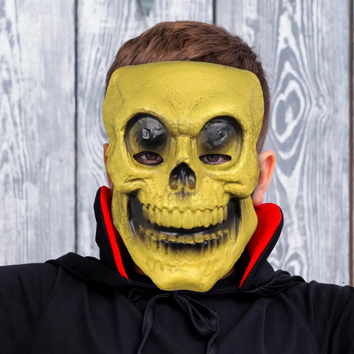Máscara con Diseo de Cráneo Sonriente para Disfraz de Halloween