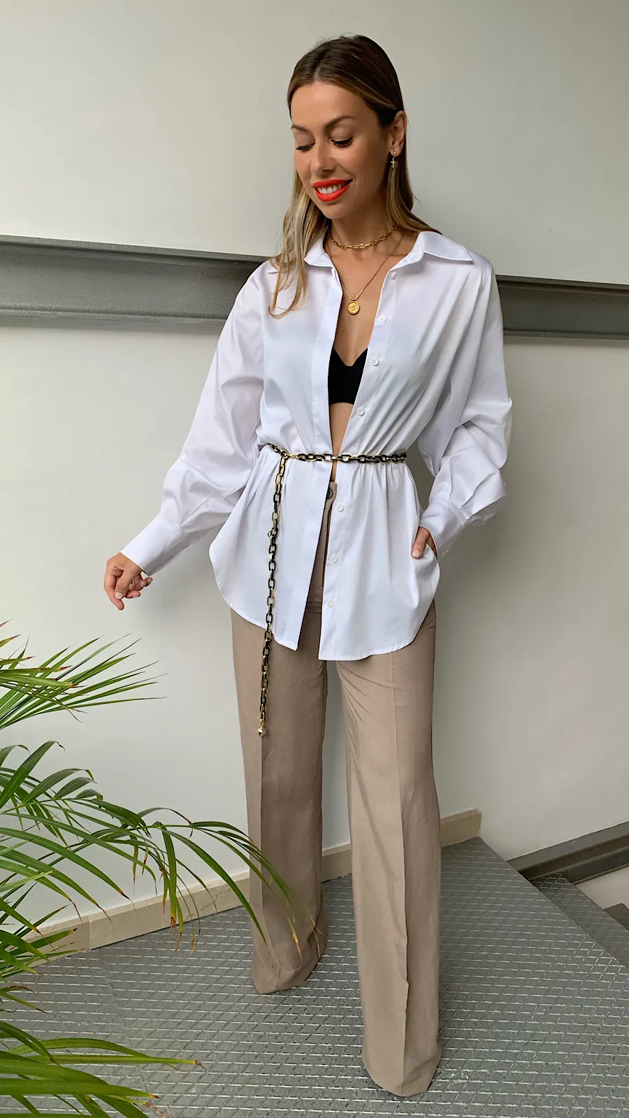 Pantalón Palazzo Camel