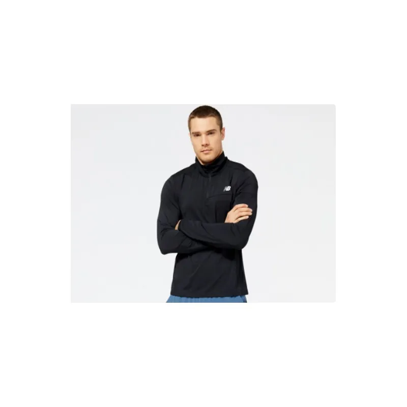 REMERA ML ACCELERATE HALF ZIP MT23227BK NEW BALANCE