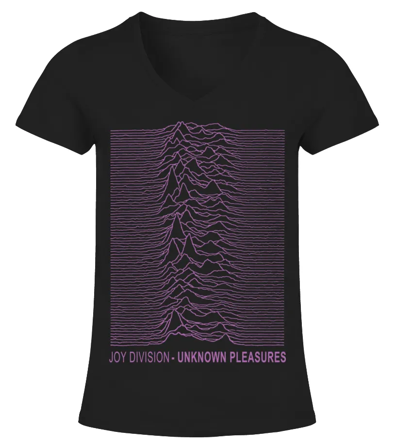 RK70S339BK. UNKNOWN PLEASURES ( 1979)  JOY DIVISION (2) CAMISETA CUELLO PICO MUJER