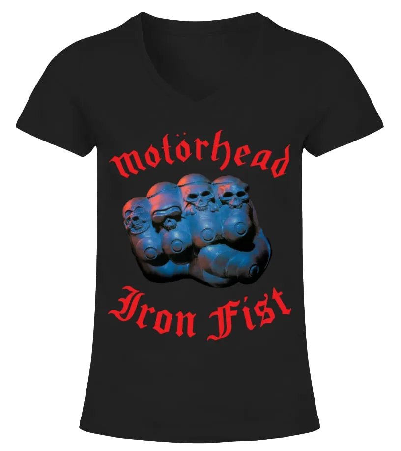 RK80S400BK. MOTöRHEAD  IRON FIST CAMISETA CUELLO PICO MUJER