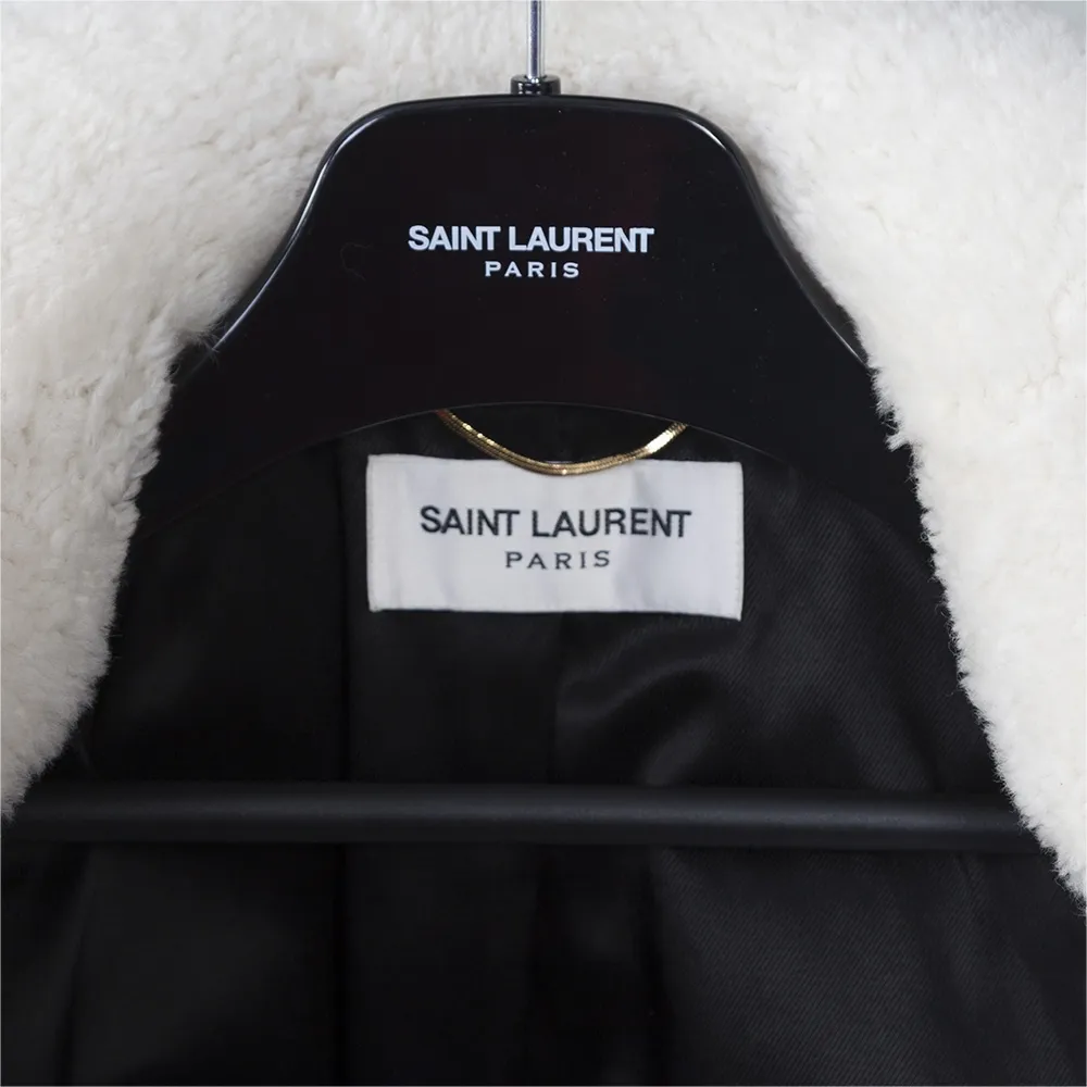 Saint Laurent Abrigo Caban Borrego T 40