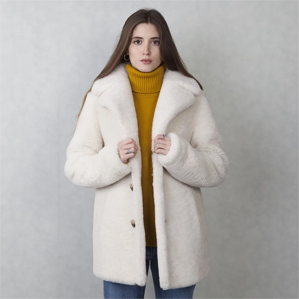 Saint Laurent Abrigo Caban Borrego T 40
