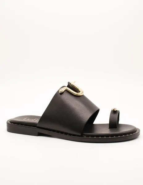 SANDALIA BE FREE RIGA610 LEATHER BLACK DE MUJER