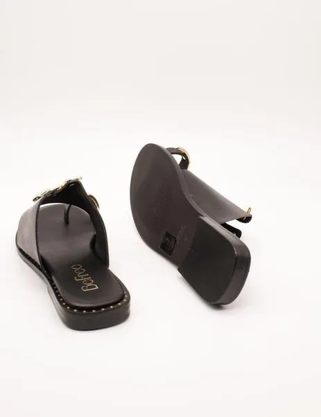 SANDALIA BE FREE RIGA610 LEATHER BLACK DE MUJER