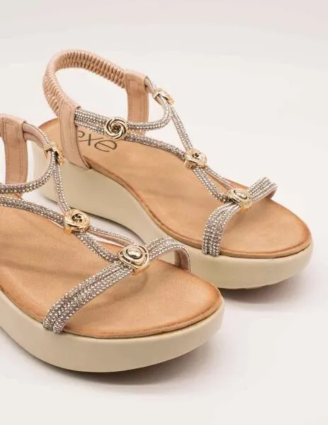 SANDALIA EXé BZX33170002 STRASS PINK GOLD DE MUJER