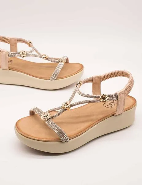 SANDALIA EXé BZX33170002 STRASS PINK GOLD DE MUJER