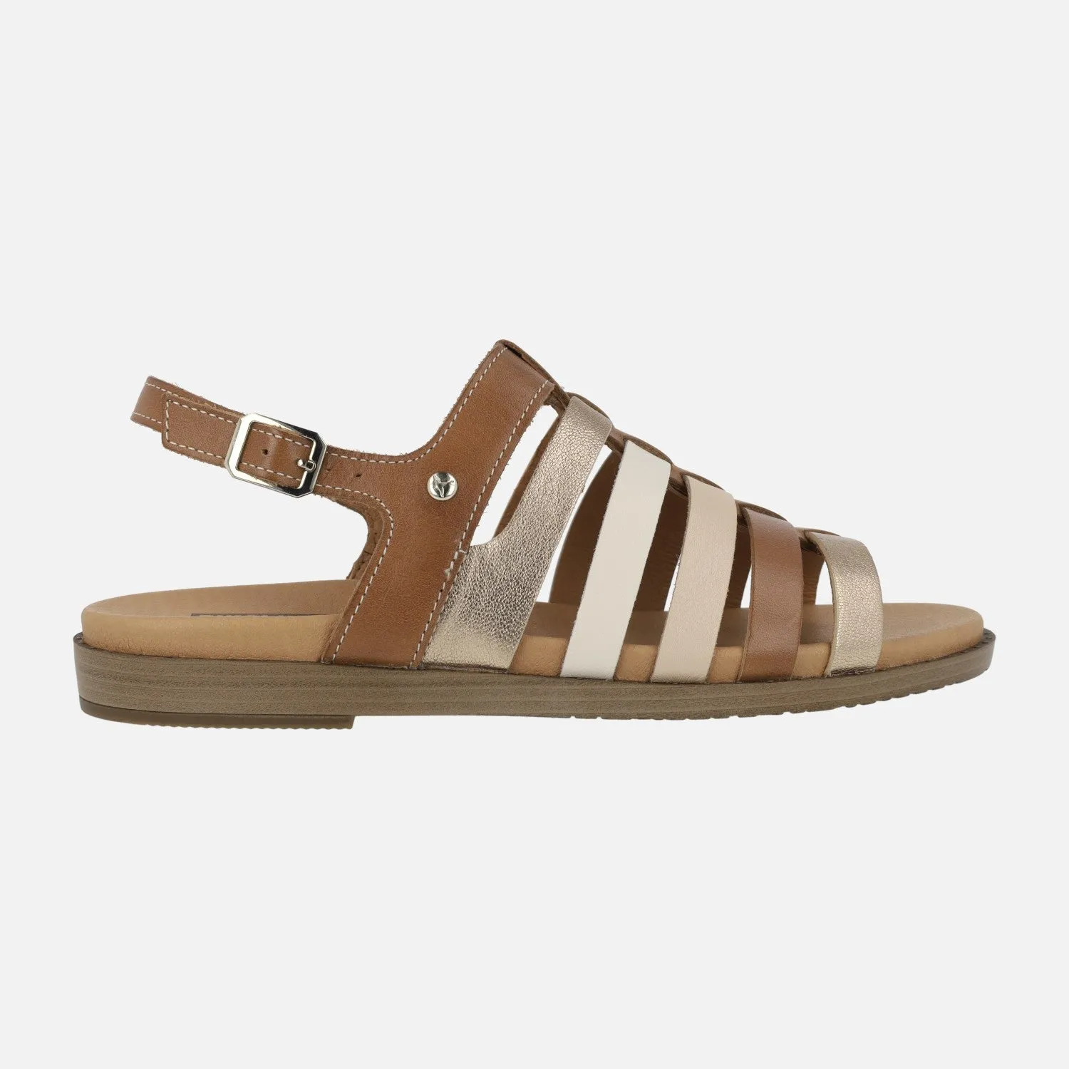 SANDALIAS CON TIRAS DE PIEL COMBINADAS FORMENTERA W8Q0799C1
