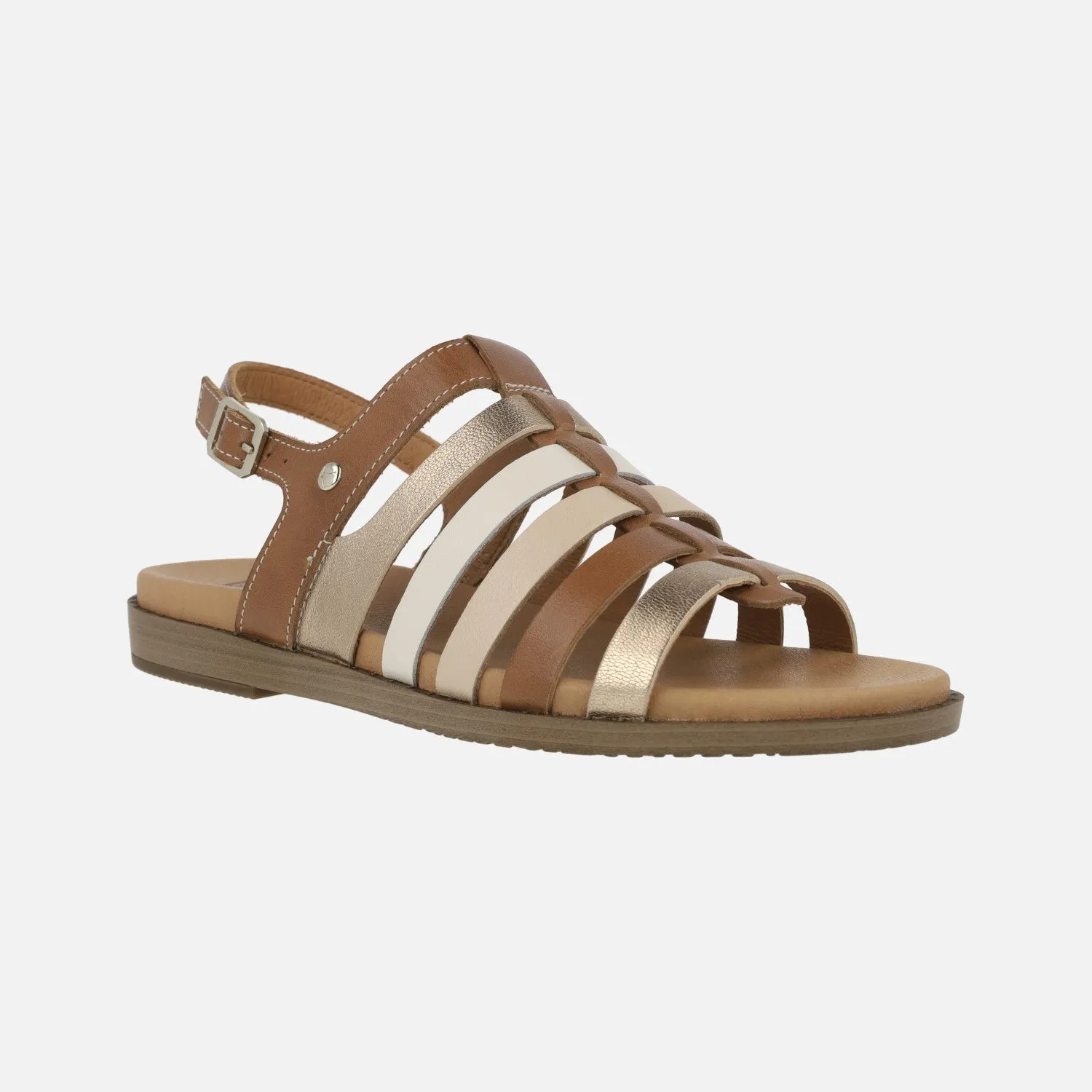 SANDALIAS CON TIRAS DE PIEL COMBINADAS FORMENTERA W8Q0799C1