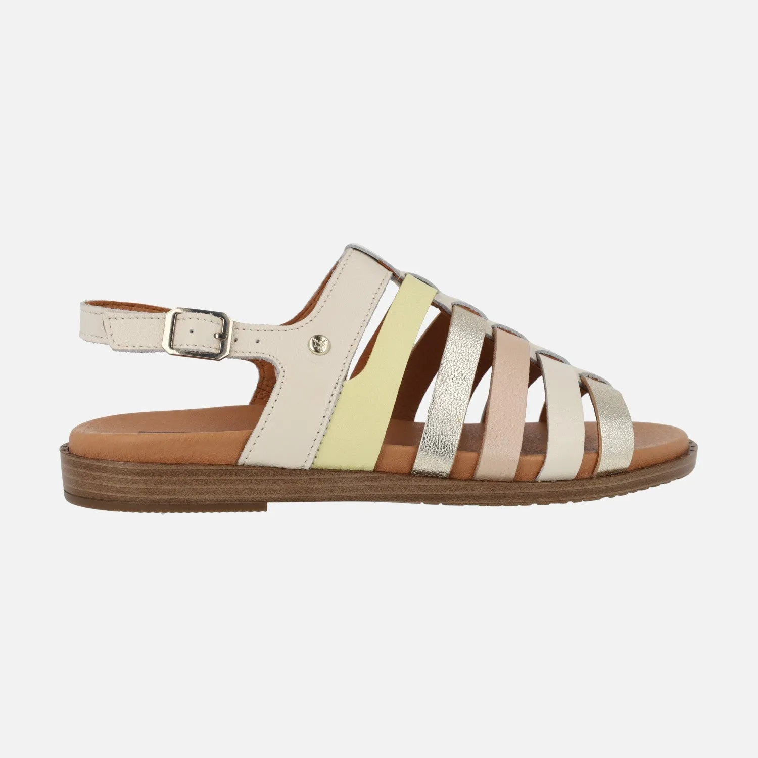 SANDALIAS CON TIRAS DE PIEL COMBINADAS FORMENTERA W8Q0799C1