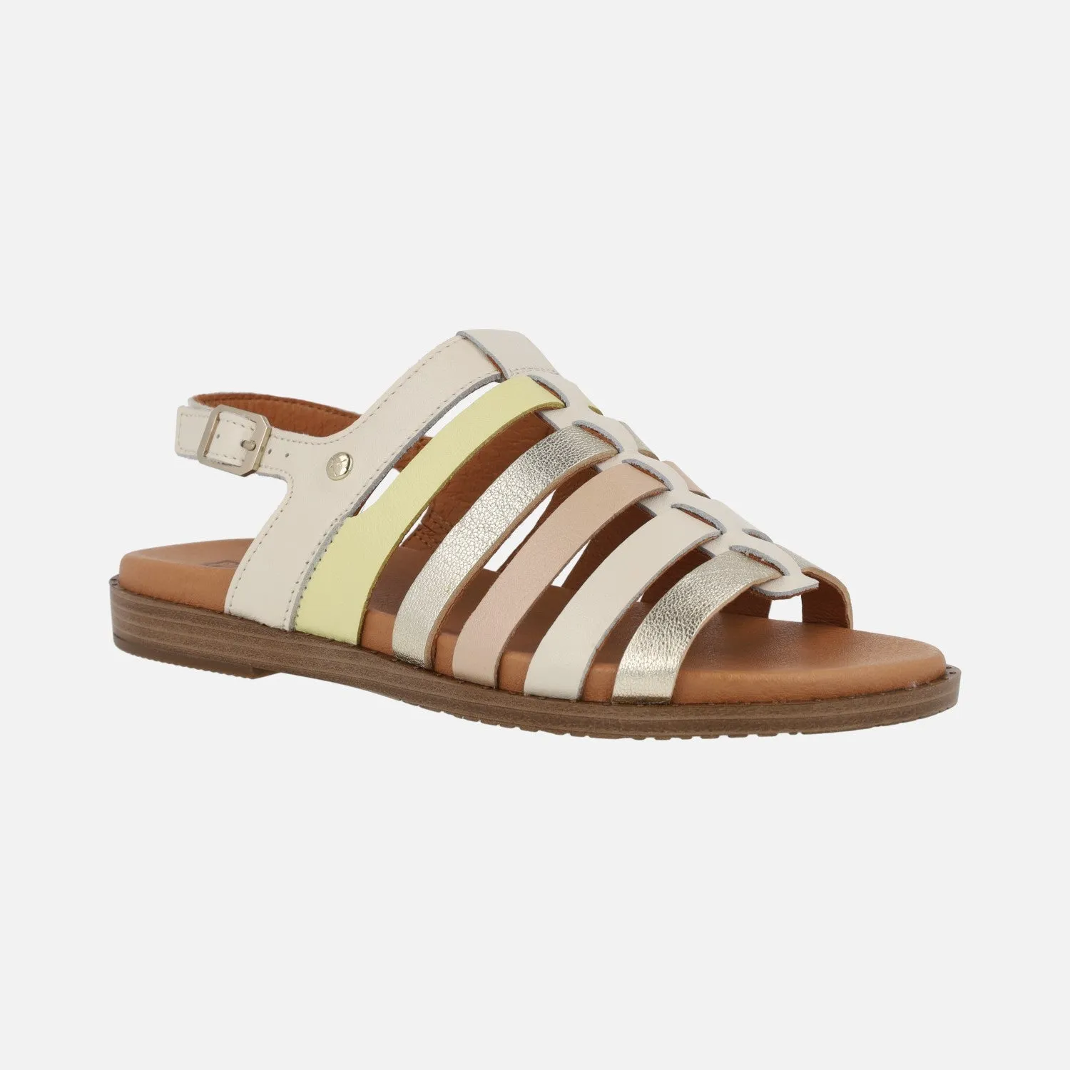 SANDALIAS CON TIRAS DE PIEL COMBINADAS FORMENTERA W8Q0799C1