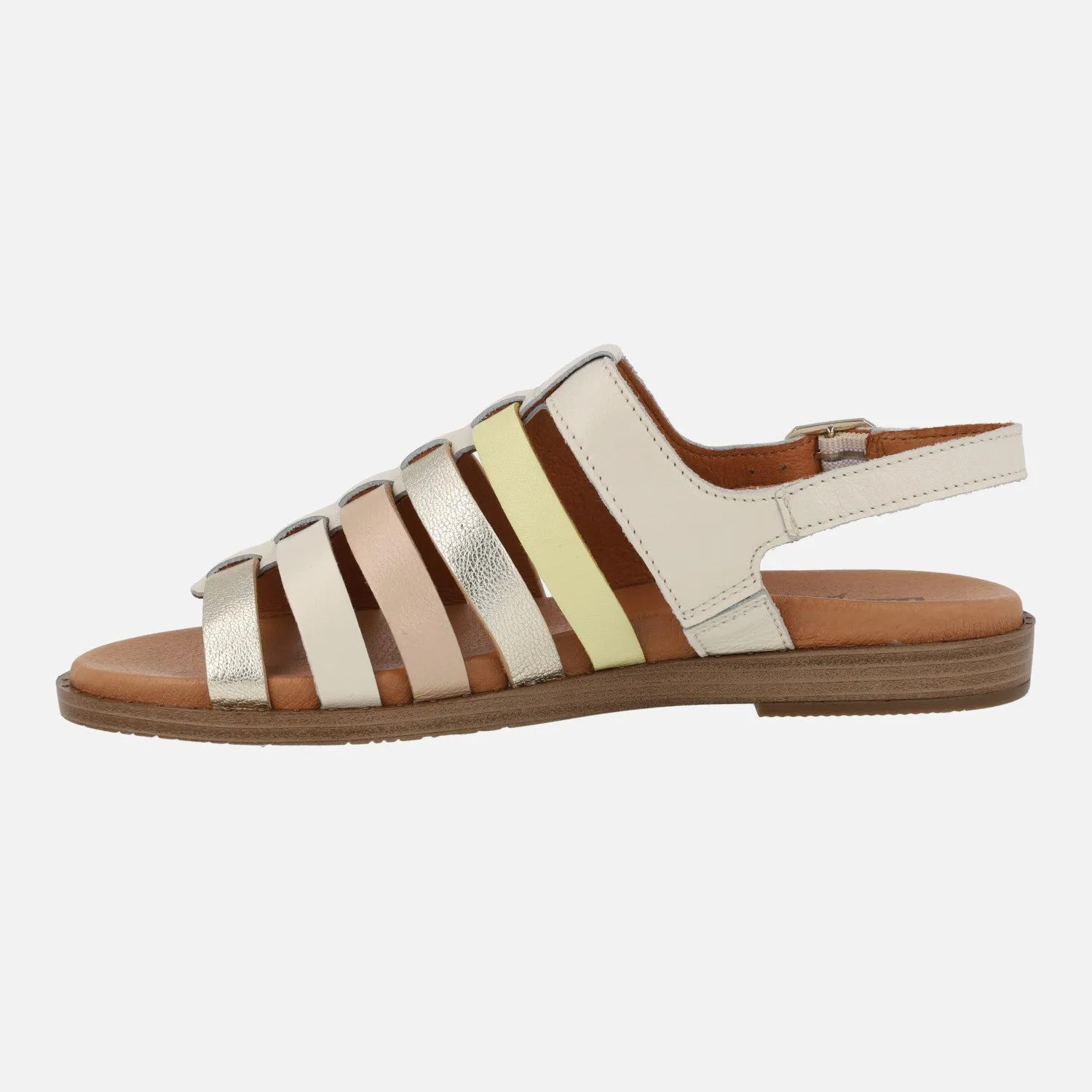 SANDALIAS CON TIRAS DE PIEL COMBINADAS FORMENTERA W8Q0799C1