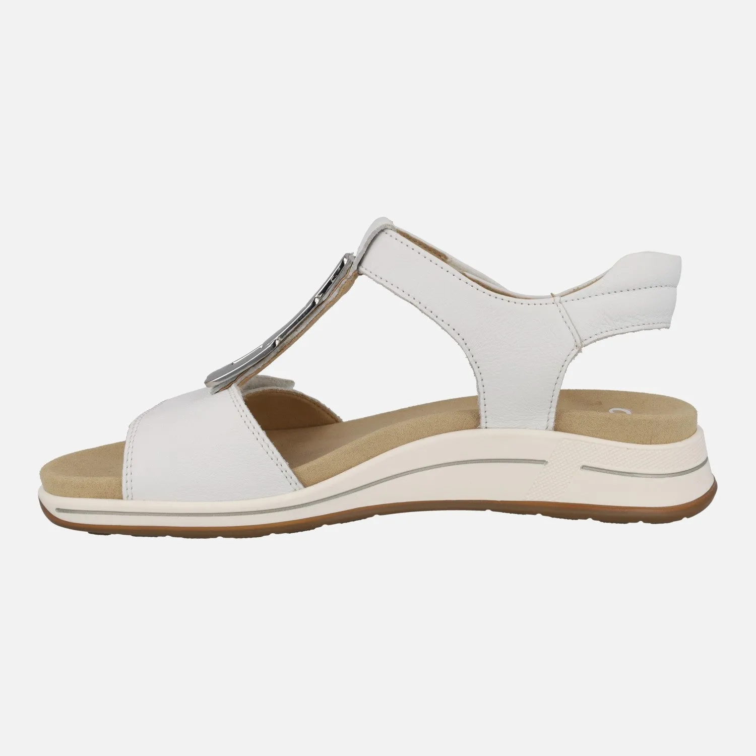 Sandalias confort de piel con cierre de velcros