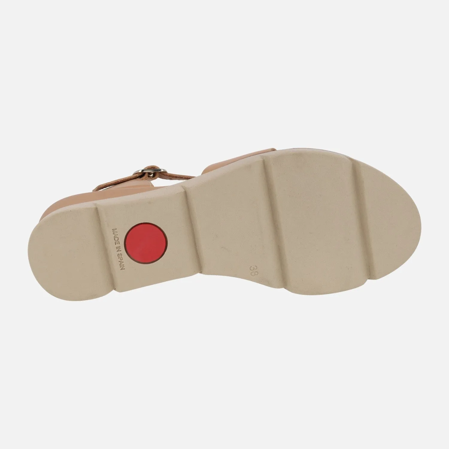 SANDALIAS DE PIEL CAMEL CON PLATAFORMA