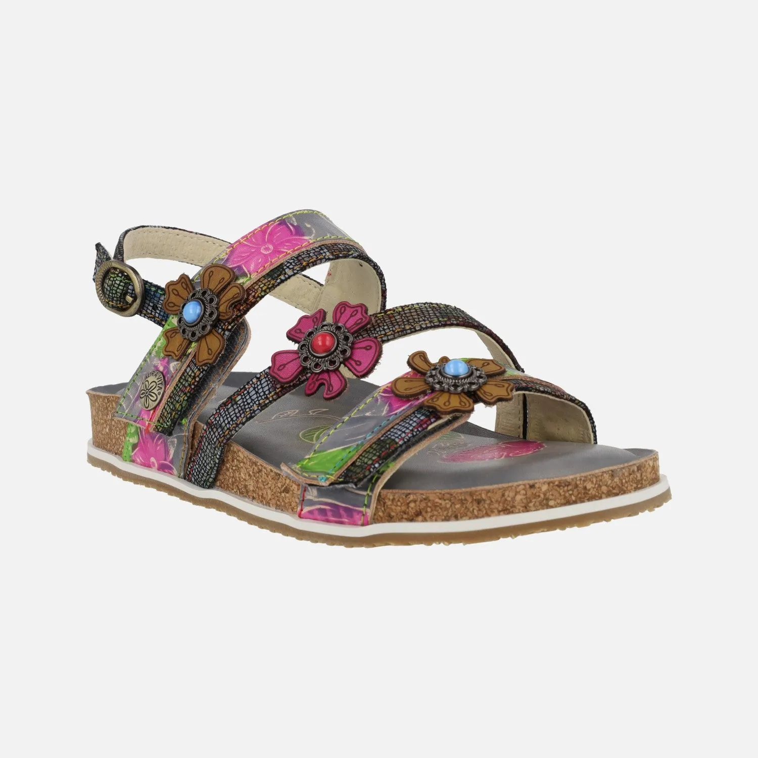 Sandalias de piel combinadas Laura vita Bryciano 05