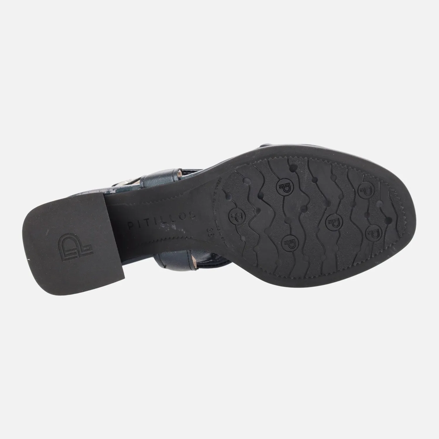 Sandalias de piel con nudo al empeine y tacones de 6 cms