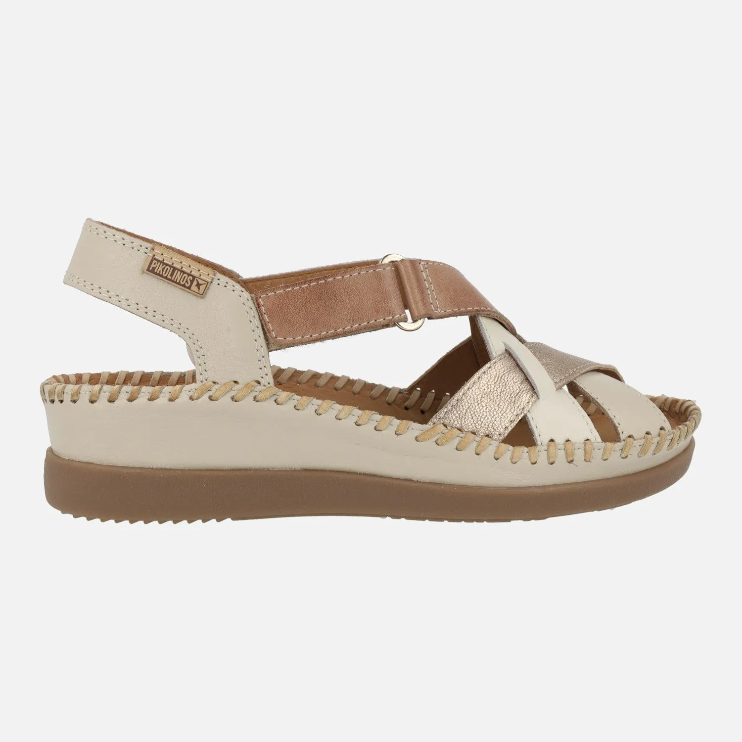SANDALIAS DE PIEL CON TIRAS COMBINADAS CADAQUES W8K0741C2 MARFIL