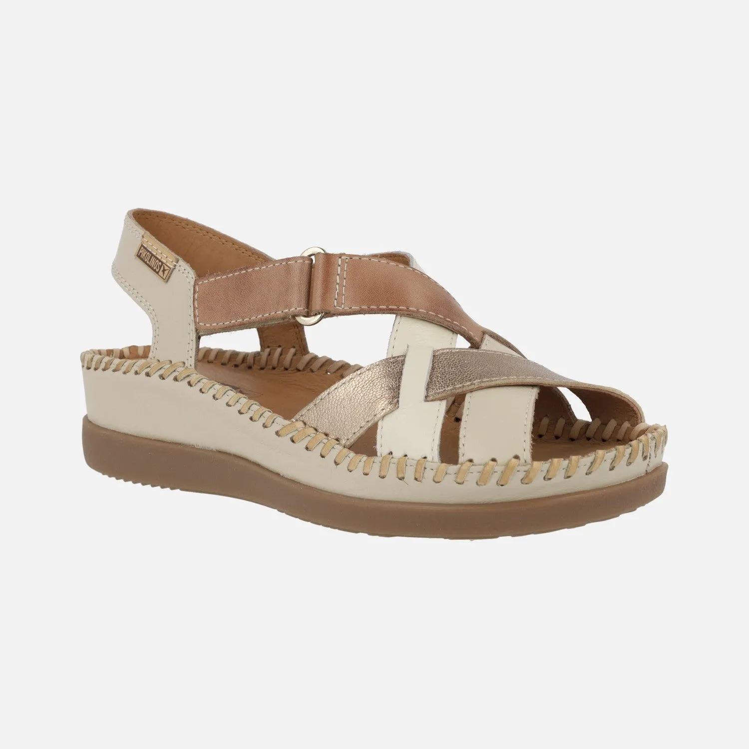 SANDALIAS DE PIEL CON TIRAS COMBINADAS CADAQUES W8K0741C2 MARFIL