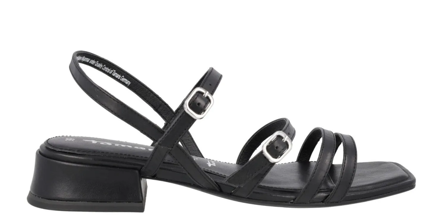 Sandalias de piel con tiras finas y hebillas