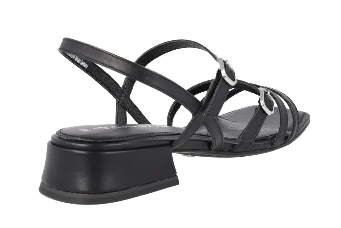 Sandalias de piel con tiras finas y hebillas