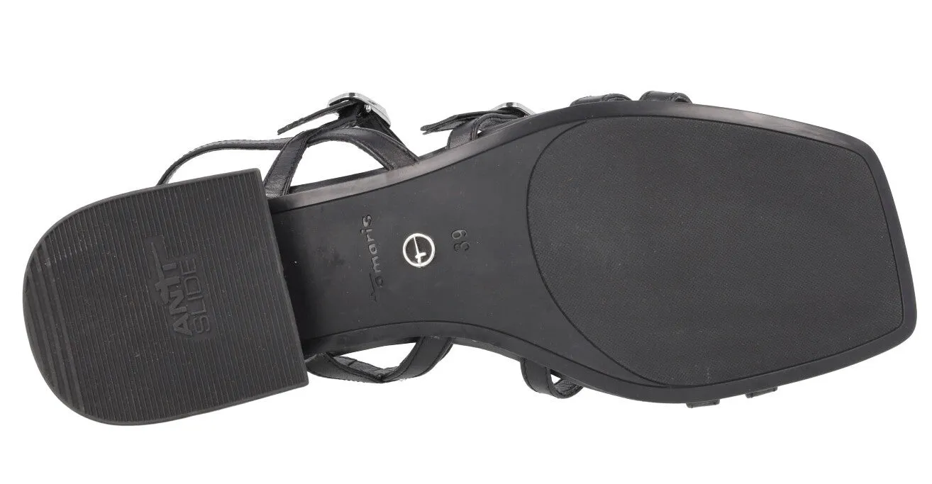 Sandalias de piel con tiras finas y hebillas