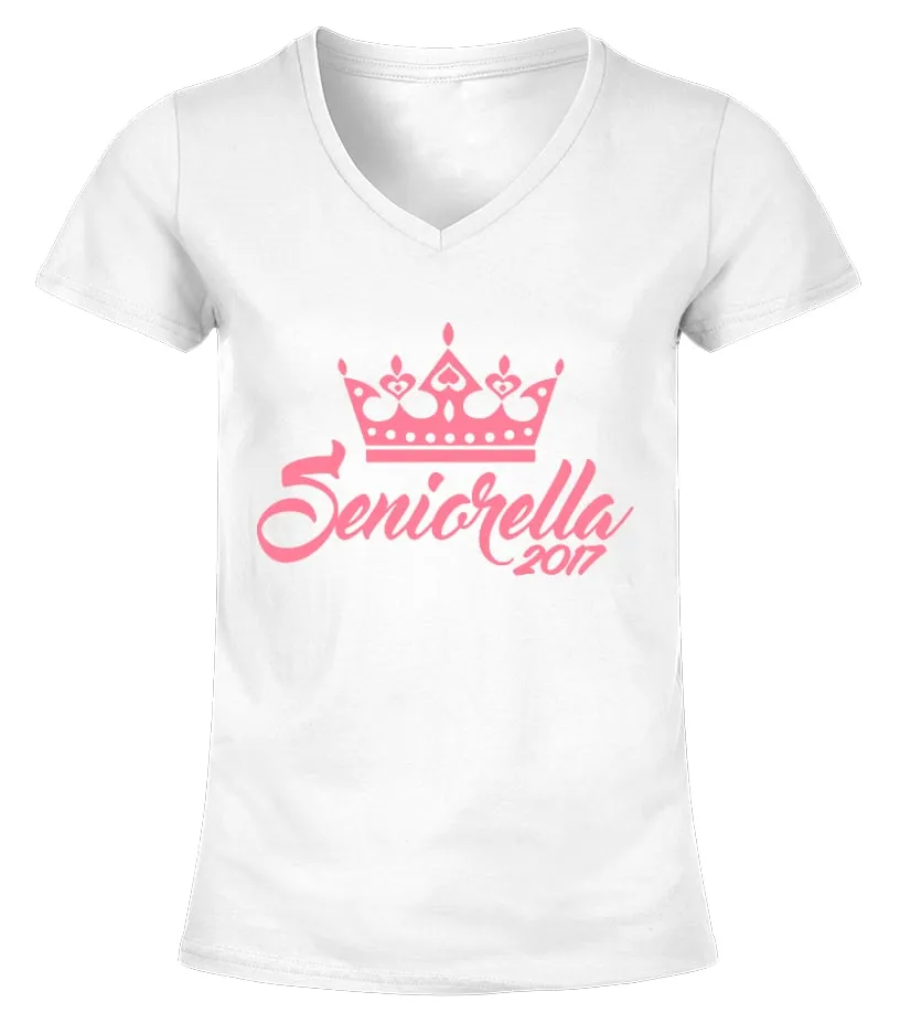 SENIOR CLASS OF 2017 GRADUATION TSHIRT CAMISETA CUELLO PICO MUJER