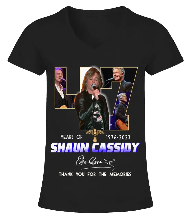 SHAUN CASSIDY 47 YEARS OF 19762023 CAMISETA CUELLO PICO MUJER