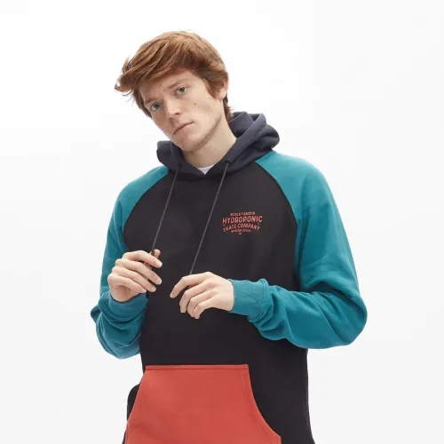 SUDADERA HYDROPONIC UNISEX CON CAPUCHA FAMOUS GREEN / BLACK / NAVY / ORANGE REF.  2154501 VERDE/NEGRA/NARANJA