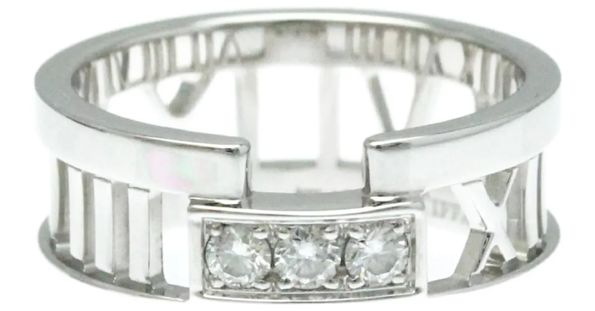 Tiffany & Co Anillo de diamante de moda en oro blanco Tiffany Atlas (18K) Plata 