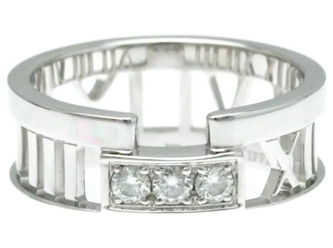 Tiffany & Co Anillo de diamante de moda en oro blanco Tiffany Atlas (18K) Plata 
