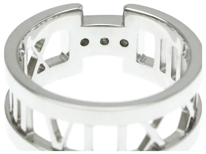 Tiffany & Co Anillo de diamante de moda en oro blanco Tiffany Atlas (18K) Plata 