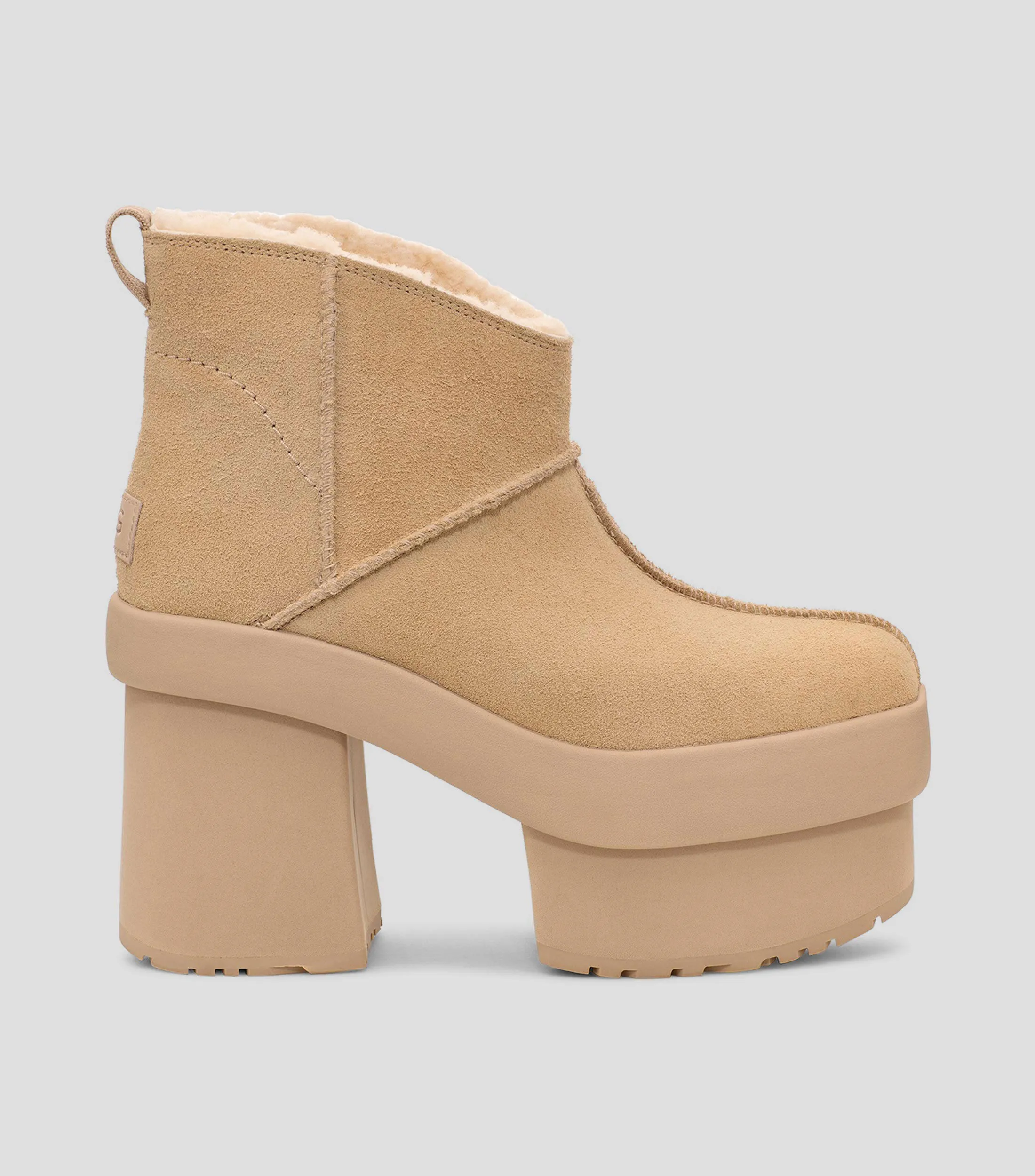 Ugg Botines en Piel con Tacón Alto Media Luna Mujer